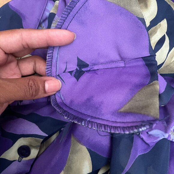 Vtg Susan Graver Style Women's Purple Gold 2pc Tank & Button Down Blouse Plus 3X - Picture 6 of 11